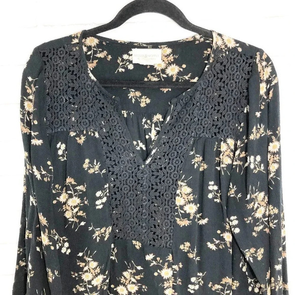 Denim & Supply Long Sleeve Floral Blouse, Medium - Picture 2 of 7